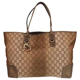 Gucci-Gucci Brown GG Canvas Tote Bag-Brown