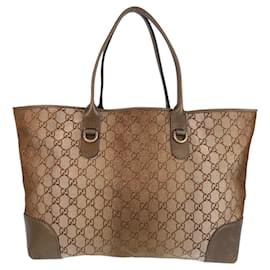 Gucci-Gucci Brown GG Canvas Tote Bag-Brown