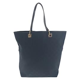 Gucci-Gucci Black GG Canvas Tote Bag-Black