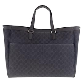 Gucci-Gucci Brown GG Canvas and Leather Tote Bag-Brown