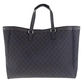 Gucci-Gucci Brown GG Canvas and Leather Tote Bag-Brown