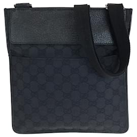Gucci-Bolsa de ombro Gucci em lona GG preta-Preto