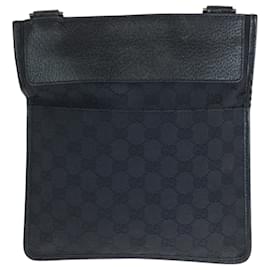 Gucci-Bolsa de ombro Gucci em lona GG preta-Preto