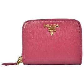 Prada Leather Coin Purse Pink Pink