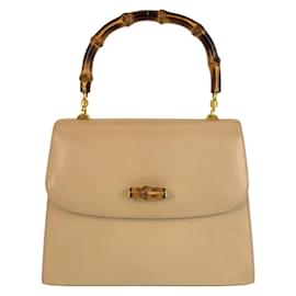 Gucci-Gucci Bamboo Beige Handbag-Beige