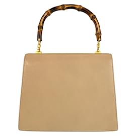 Gucci-Gucci Bamboo Beige Handbag-Beige