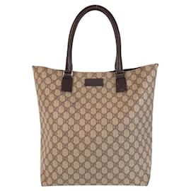 Gucci-Gucci Beige Brown GG Supreme Tote Bag-Brown,Beige