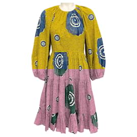 Ulla Johnson-Ulla Johnson Yellow / Blue Emelyn Dress-Yellow