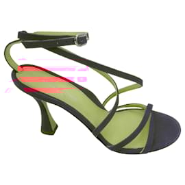 Autre Marque-Marion Parke Pink Lottie Criss Cross Strap Suede Sandals-Pink