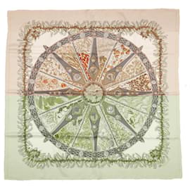 Hermès-Hermes Carré 90 "AUX PAYS DES EPICES" 100% Silk Scarf in Beige-Beige