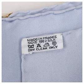 Hermès-Hermes Carré 90 "Au Pays de Cocagne" 100% Silk Scarf in Blue-Blue