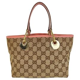 Gucci-Gucci Beige Pink Tote Bag-Pink,Beige