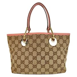 Gucci-Gucci Beige Pink Tote Bag-Pink,Beige
