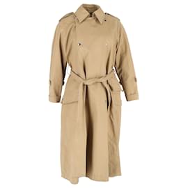 Acne-Acne Studios Belted Double-Breasted Coat in Brown Cotton-Brown,Red