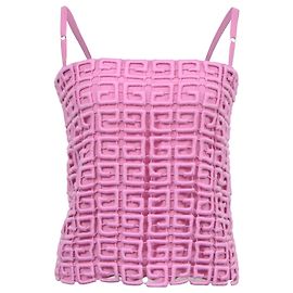 Givenchy Guipure 4g Camisole Blouse in Pink Wool Brown Pink