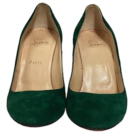 Christian Louboutin- Christian Louboutin FIfi Pumps in Green Suede-Green,Olive green