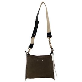 Bolsa de ombro Chloé Medium Roy em camurça e couro marrom Marrom Vermelho