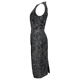 Michael Kors-Michael Kors Printed Knee-Length Dress in Black Wool-Black