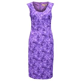 Michael Kors-Michael Kors Floral Print Dress in Purple Rayon-Purple
