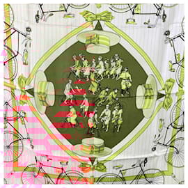 Hermès-Hermes Vintage Silk Scarf Red Les Becanes 1954 Hugo Grygkar-Red