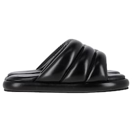 Proenza Schouler-Proenza Schouler Padded Slip-On Flats in Black Leather-Black