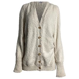 Maison Martin Margiela Cardigan de algodão creme com efeito de bolinhas Maison Margiela Branco Cru