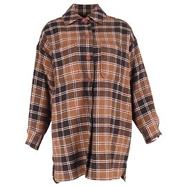 See by Chloé Checked Flannel Shirt in Brown Wool Brown Red