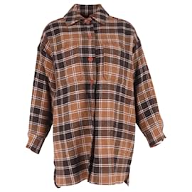 See by Chloé- See by Chloé Checked Flannel Shirt in Brown Wool-Brown,Red