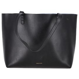 Bolsa tote de couro preto com logo Mansur Gavriel Preto