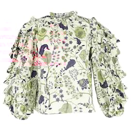 Ulla Johnson- Ulla Johnson Pippa Floral Printed Blouse in Multicolor Cotton-Multiple colors