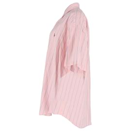 Ralph Lauren- Ralph Lauren Vertical Stripe Short Sleeve Shirt in Pink Cotton-Pink