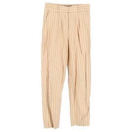 Pantalons larges rayés Maje en coton nude Noir