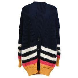 Autre Marque Gestreifter oversized Cardigan aus mehrfarbiger Wolle Nº21 Mehrfarben