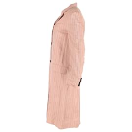 Acne-Acne Studios Striped Single-Breasted Coat in Peach Linen-Peach