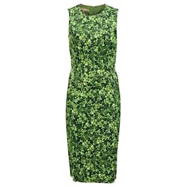 Michael Kors-Michael Kors Printed Sheath Dress in Green Cotton-Other