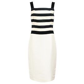 Abito a Strisce Carolina Herrera in Cotone Bianco Bianco