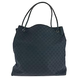 Gucci-Gucci Black GG Canvas and Leather Tote Bag-Black