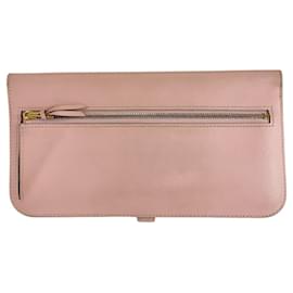Hermès-Portefeuille Long Dogon Hermes en Rose Sakura-Rose