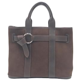 Hermès-Hermes Petite Centur PM Brown Canvas Tote Bag-Brown