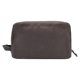 Hermès-Hermes Globe Trotter MM Brown Cotton Pouch-Brown