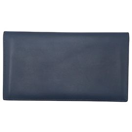 Hermès Cartera larga de seda twill Hermes Citizen Azul Azul marino