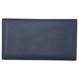 Hermès-Hermes Citizen Twill Long Silk Wallet-Blue,Navy blue
