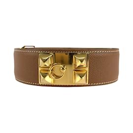 Hermès-Hermes Collier de Chien Medor Leather Belt-Brown