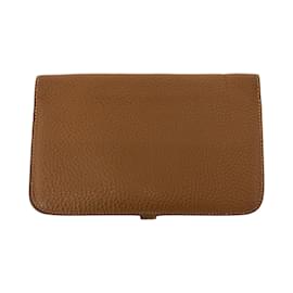 Hermès-Portefeuille Long GM Dogon Hermes-Marron,Doré