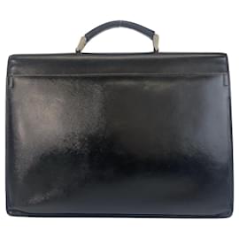 Prada-Prada Saffiano Black Leather Briefcase-Black