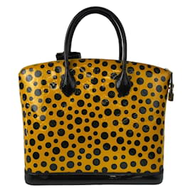 Louis Vuitton-Louis Vuitton Monogram Vernis Lockit MM Handbag-Black,Yellow