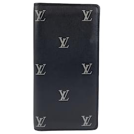 Louis Vuitton-Louis Vuitton Blason Portefeuille Brazza Long Wallet-Black