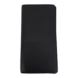Louis Vuitton-Louis Vuitton Taiga Portefeuille Brazza Long Wallet-Black