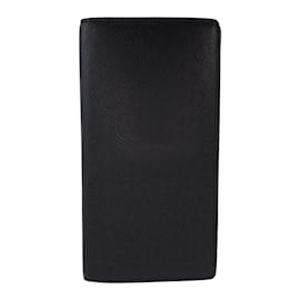 Louis Vuitton-Louis Vuitton Taiga Portefeuille Brazza Long Wallet-Black