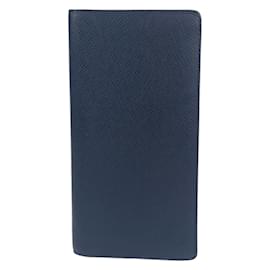 Louis Vuitton-Louis Vuitton Taiga Portefeuille Brazza Long Wallet-Navy blue